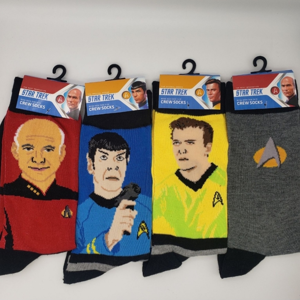 Colorful Red and Blue Casual Crew Socks Set
